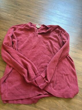 Moda International Men's Zip-Up Waffle Knit Sweater - Burgundy